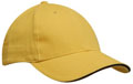FRONT VIEW OF BASEBALL CAP GOLD/BLACK